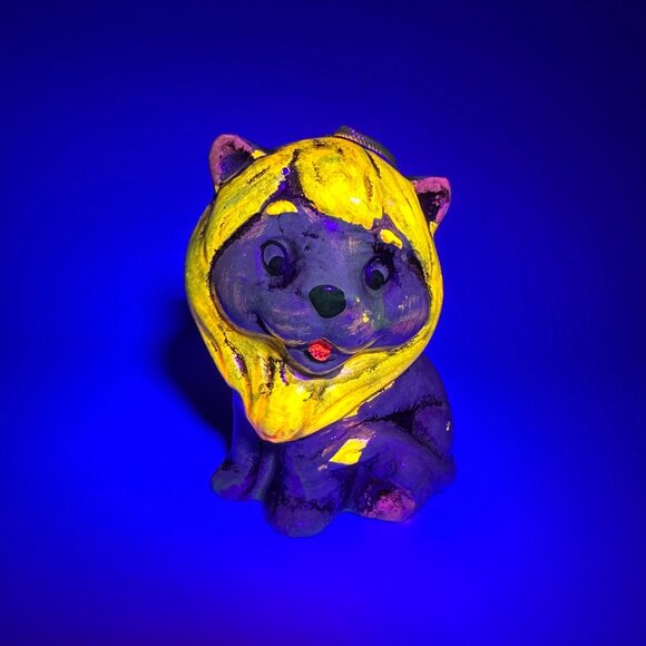 Andre Richard Vintage Sachet Ceramic Lion Orange/Purple Glow in Dark Ceramic - Picture 1 of 10